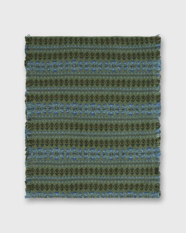 Sid Mashburn Fair Isle Scarf In Olive Multi Extra Fine Merino
