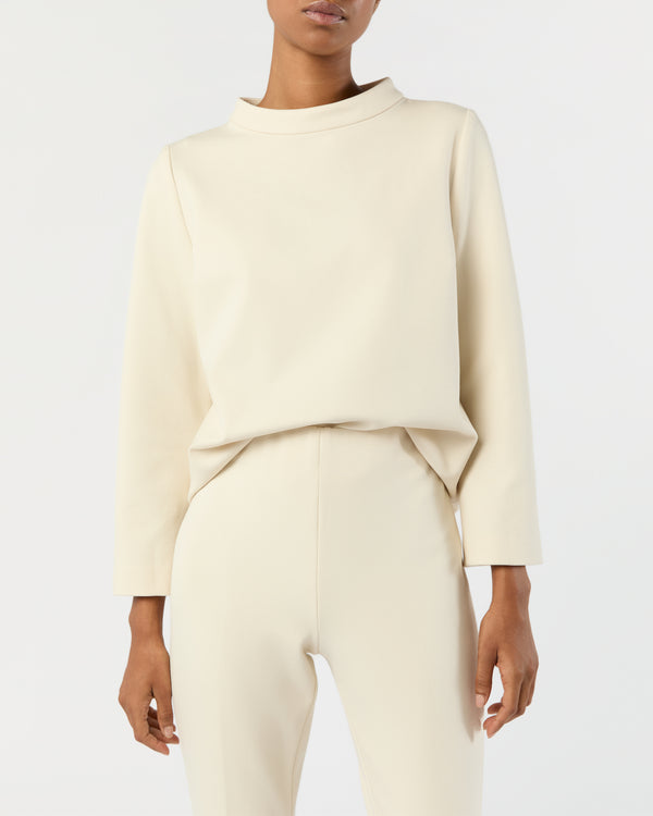 Sid Mashburn Faye Flare Cropped Pant In Bisque Bi-Stretch Tricotine