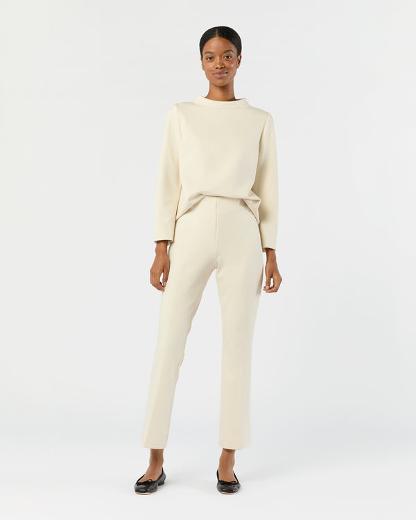 sid mashburn Faye Flare Cropped Pant in Bisque Bi-Stretch Tricotine