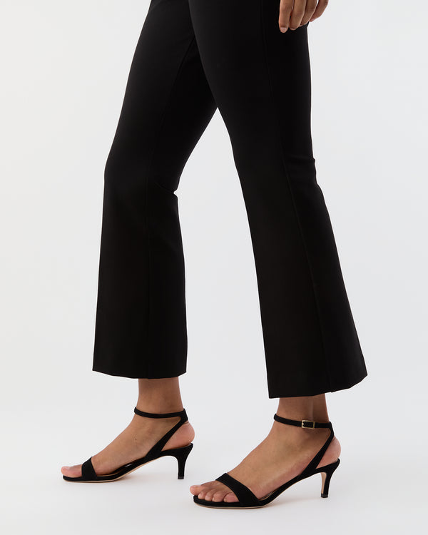 Sid Mashburn Faye Flare Cropped Pant In Black Ponte Knit