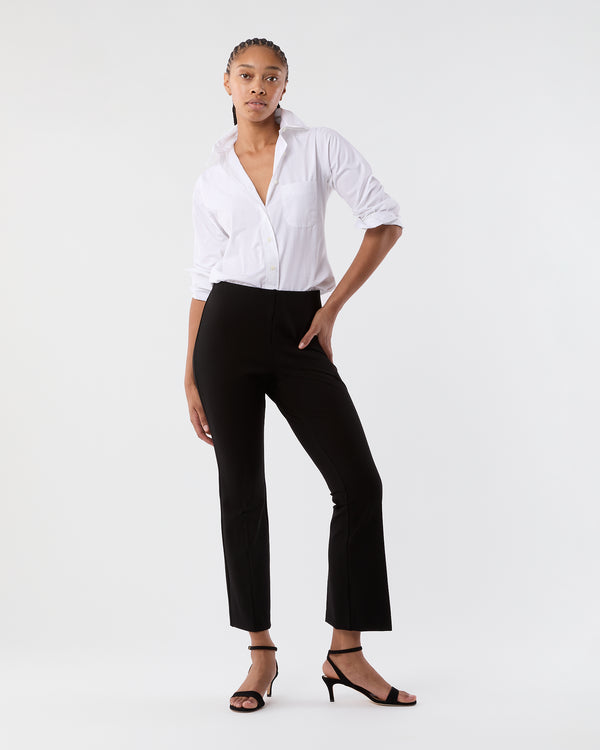 sid mashburn Faye Flare Cropped Pant in Black Ponte Knit