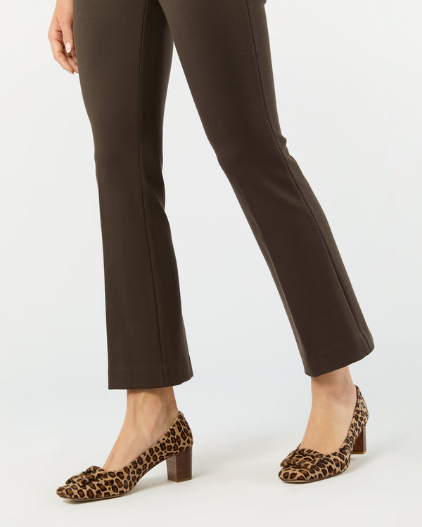 Sid Mashburn Faye Flare Cropped Pant In Coffee Bi-Stretch Tricotine