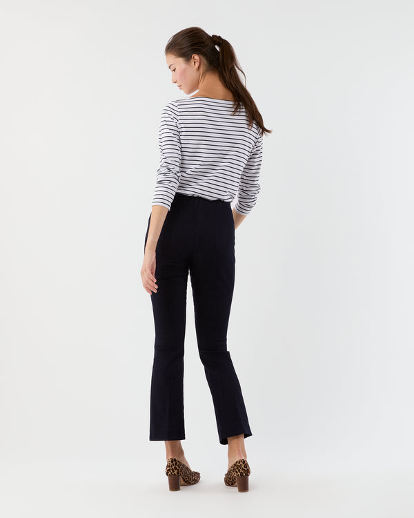 Sid Mashburn Faye Flare Cropped Pant In Indigo Stretch Denim