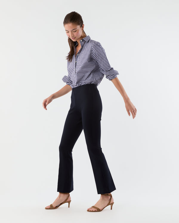 Sid Mashburn Faye Flare Cropped Pant In Navy Ponte Knit