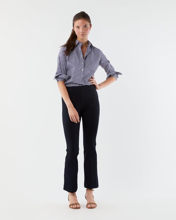 sid mashburn Faye Flare Cropped Pant in Navy Ponte Knit
