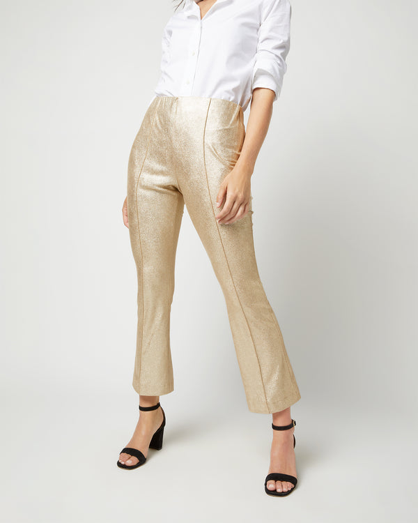 Sid Mashburn Faye Flare Cropped Pant In Platino Vegan Suede