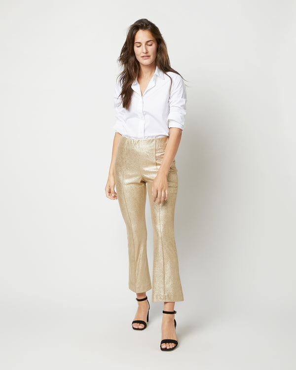 Sid Mashburn Faye Flare Cropped Pant In Platino Vegan Suede