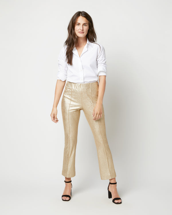 sid mashburn Faye Flare Cropped Pant in Platino Vegan Suede