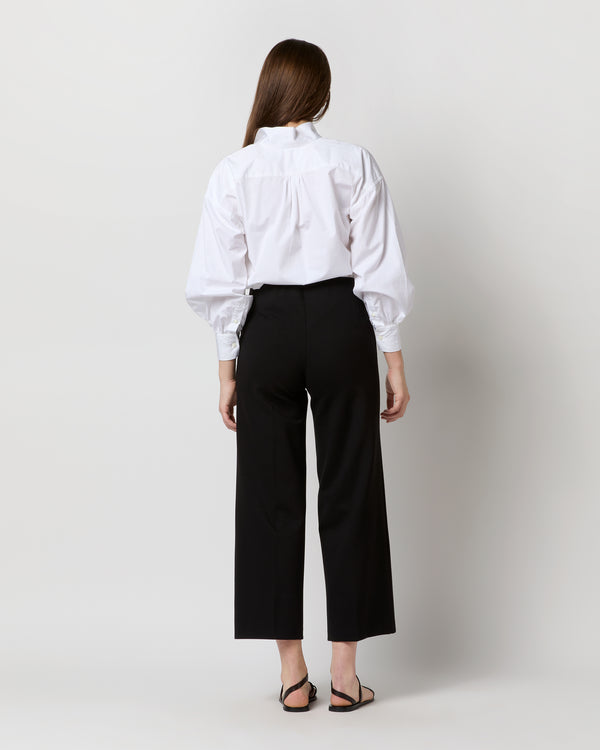 Sid Mashburn Faye Wide-Leg Cropped Pant In Black Ponte Knit