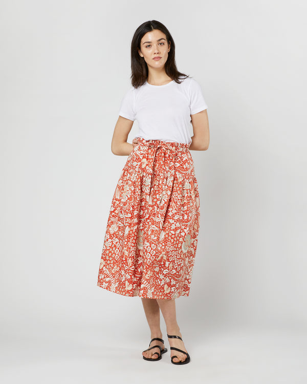 Sid Mashburn Fernanda Skirt In Orange Blossom Trailing Lotus