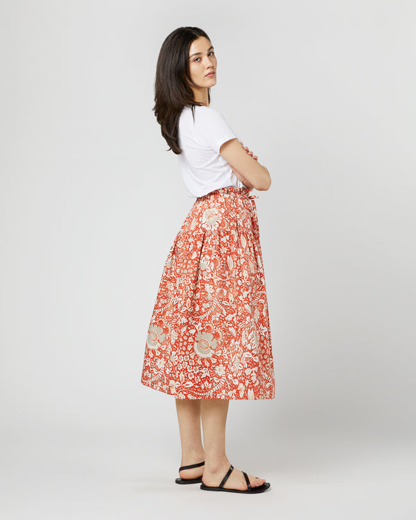 Sid Mashburn Fernanda Skirt In Orange Blossom Trailing Lotus