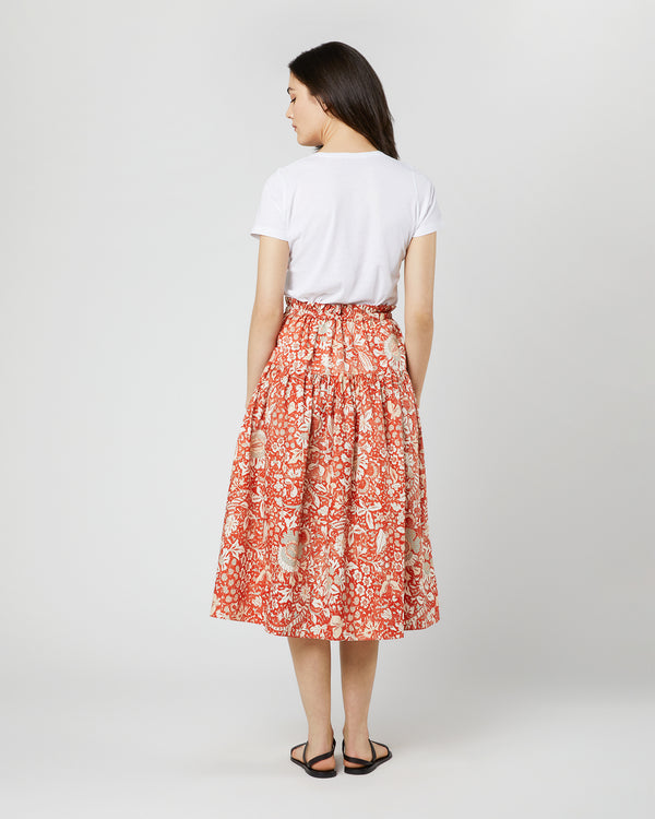 Sid Mashburn Fernanda Skirt In Orange Blossom Trailing Lotus