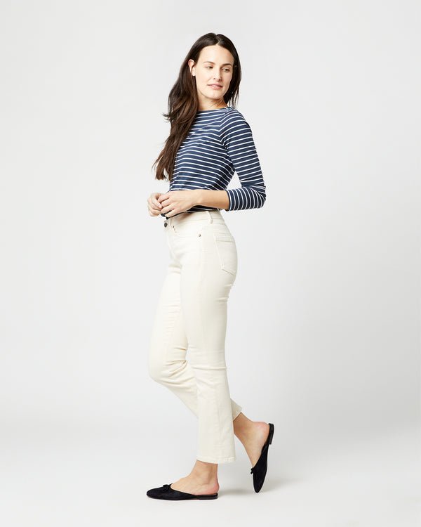 Sid Mashburn Flare Cropped 5-Pocket Jean In Natural Stretch Denim