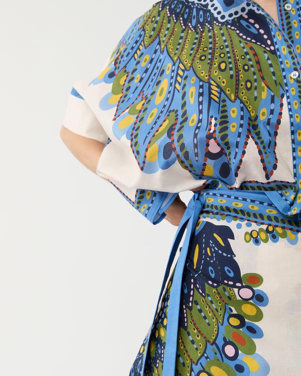 Sid Mashburn Flipper Skirt In Multicolor Chakra Placée Cotton Muslin