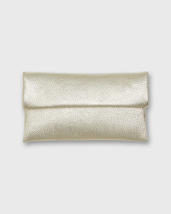 sid mashburn Foldover Snap Clutch in Platino Leather