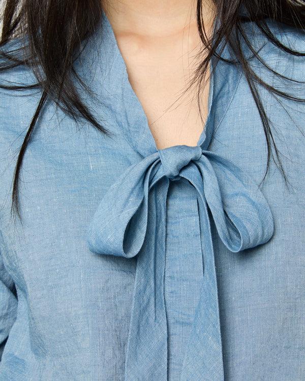 Sid Mashburn Formby Shirt In Extra Light Washed Cotolino Chambray