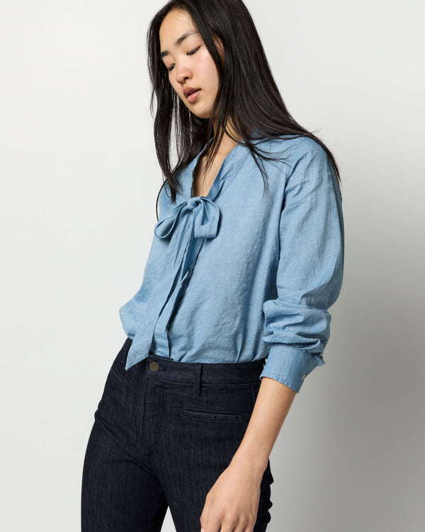 Sid Mashburn Formby Shirt In Extra Light Washed Cotolino Chambray