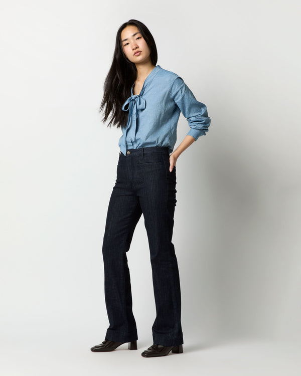 Sid Mashburn Formby Shirt In Extra Light Washed Cotolino Chambray