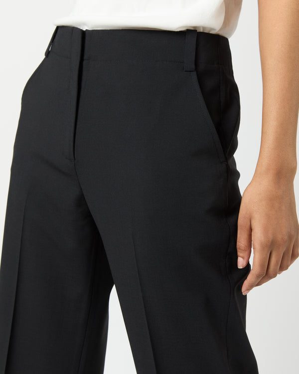 Sid Mashburn Frankie Cropped Pant In Black Bi-Stretch Tropical Wool