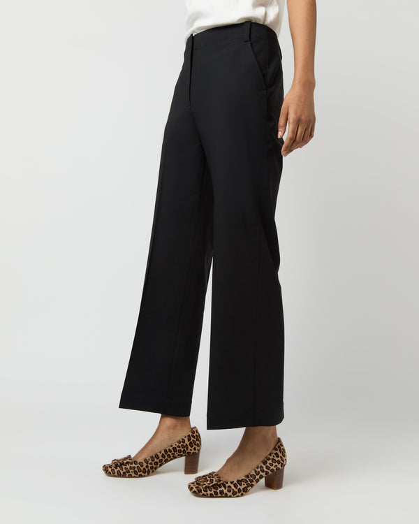 Sid Mashburn Frankie Cropped Pant In Black Bi-Stretch Tropical Wool