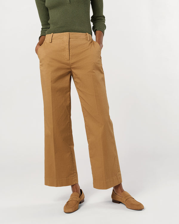 Sid Mashburn Frankie Cropped Pant In British Khaki Stretch Twill