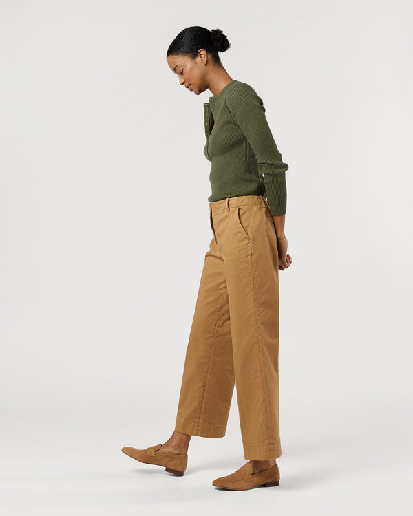 Sid Mashburn Frankie Cropped Pant In British Khaki Stretch Twill