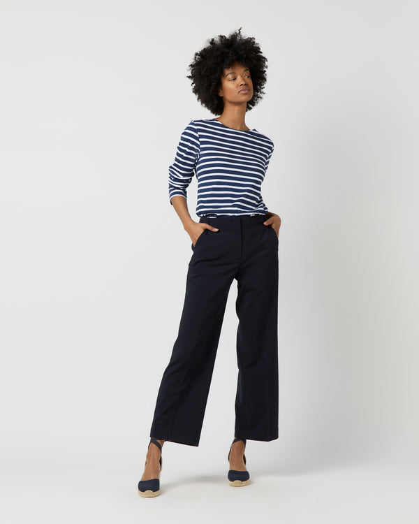 sid mashburn Frankie Cropped Pant in Navy Bi-Stretch Tropical Wool