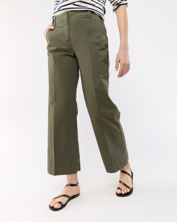 Sid Mashburn Frankie Cropped Pant In Olive Stretch Twill