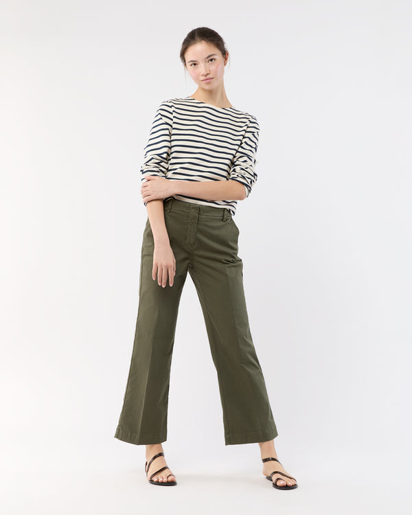 Sid Mashburn Frankie Cropped Pant In Olive Stretch Twill
