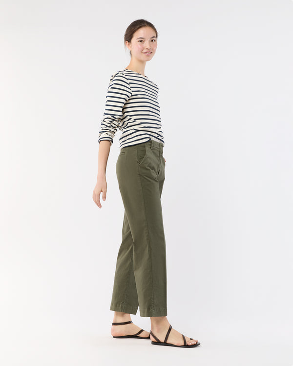 Sid Mashburn Frankie Cropped Pant In Olive Stretch Twill