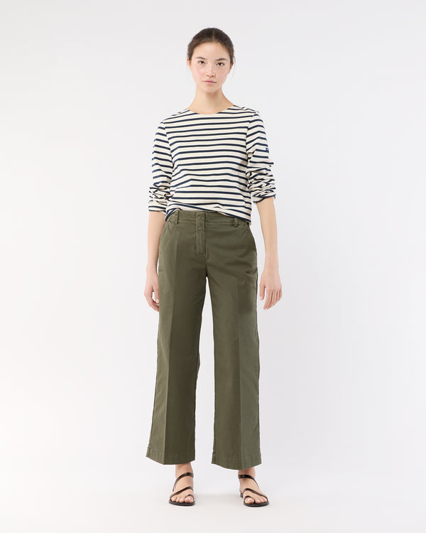 sid mashburn Frankie Cropped Pant in Olive Stretch Twill