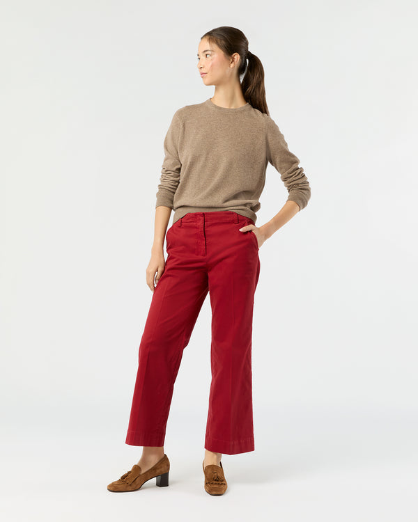 Sid Mashburn Frankie Cropped Pant In Red Stretch Twill