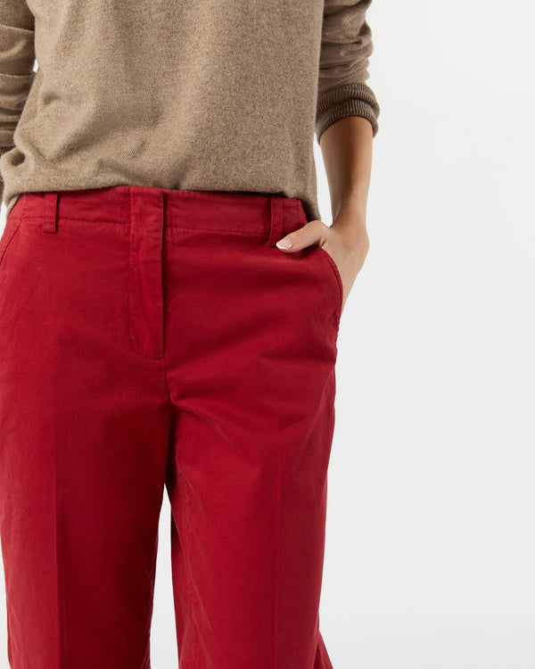 Sid Mashburn Frankie Cropped Pant In Red Stretch Twill
