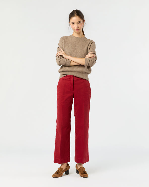 sid mashburn Frankie Cropped Pant in Red Stretch Twill