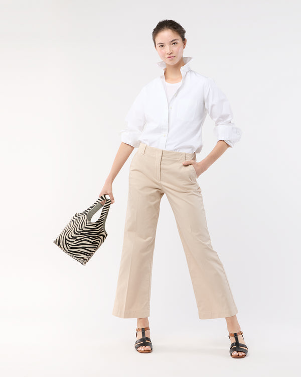 Sid Mashburn Frankie Cropped Pant In Sand Stretch Twill