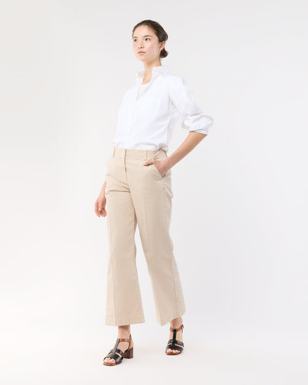 sid mashburn Frankie Cropped Pant in Sand Stretch Twill