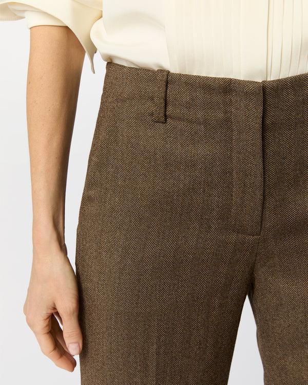 Sid Mashburn Frankie Pant In Brown Stretch Herringbone