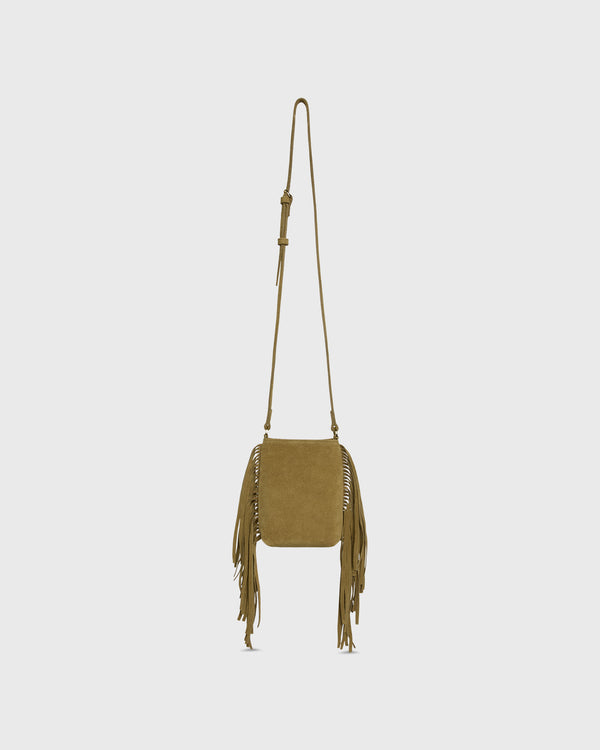 sid mashburn Fringed Polly Crossbody Bag in Tobacco Suede
