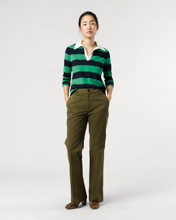 Sid Mashburn Georgina Rugby Sweater In Kelly Green Ice Cotton