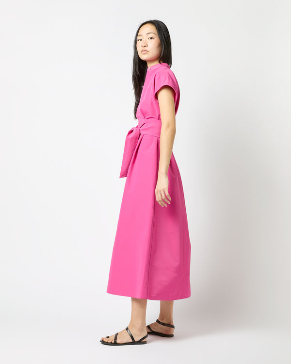 Sid Mashburn Gianna Maxi Shirtdress In Azalea Cotton/Nylon Faille