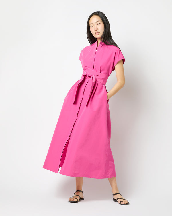 sid mashburn Gianna Maxi Shirtdress in Azalea Cotton/Nylon Faille