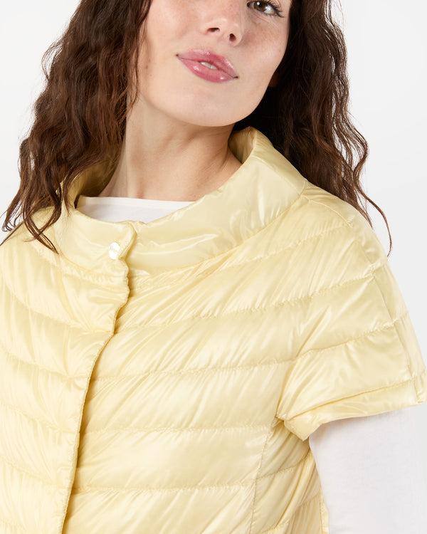 Sid Mashburn Greta Cap-Sleeve Jacket In Ivory Yellow