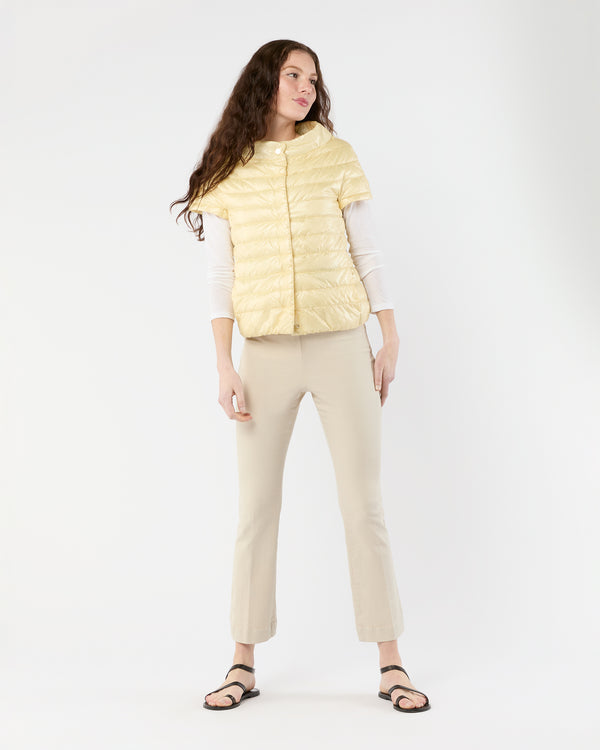 Sid Mashburn Greta Cap-Sleeve Jacket In Ivory Yellow