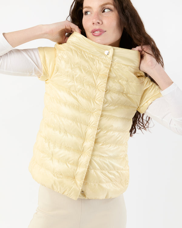 Sid Mashburn Greta Cap-Sleeve Jacket In Ivory Yellow