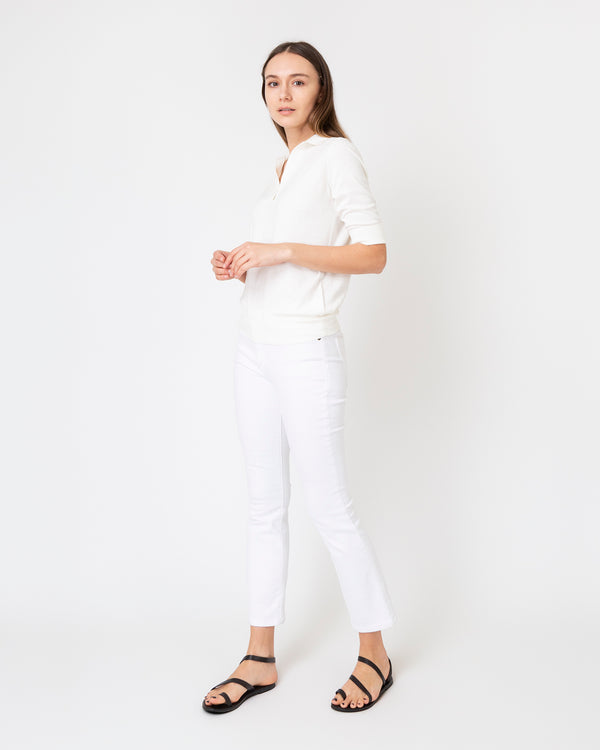 Sid Mashburn Half-Sleeved Georgina Sweater In Ivory Cotton/Silk