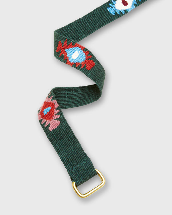 Sid Mashburn Hand-Loomed D-Ring Belt In Forest/Pink Tribal