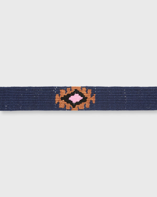 Sid Mashburn Hand-Loomed D-Ring Belt In Navy Tribal