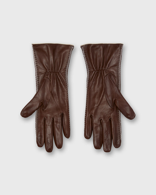 Sid Mashburn Hand-Stitched Cashmere-Lined Gloves In Dark Brown Nappa Leather