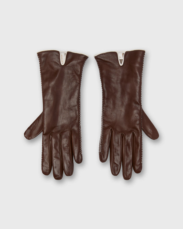 sid mashburn Hand-Stitched Cashmere-Lined Gloves in Dark Brown Nappa Leather