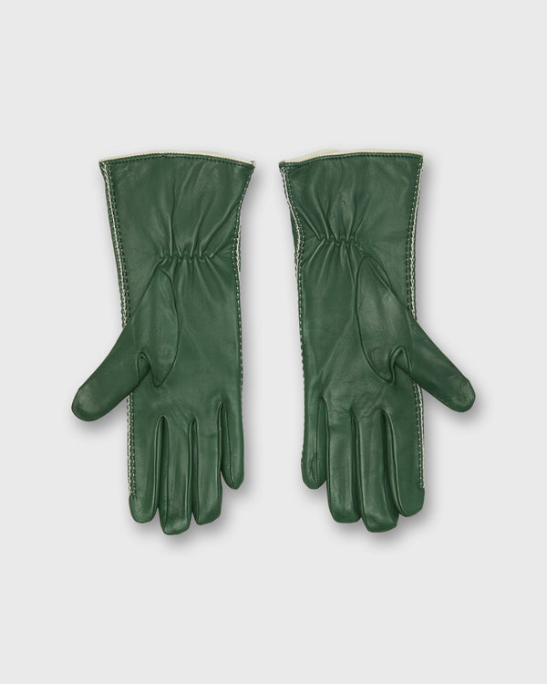 Sid Mashburn Hand-Stitched Cashmere-Lined Gloves In Green Nappa Leather